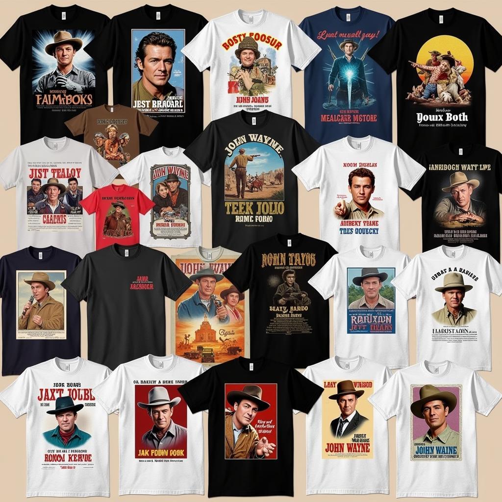 Variety of John Wayne T-shirt Designs