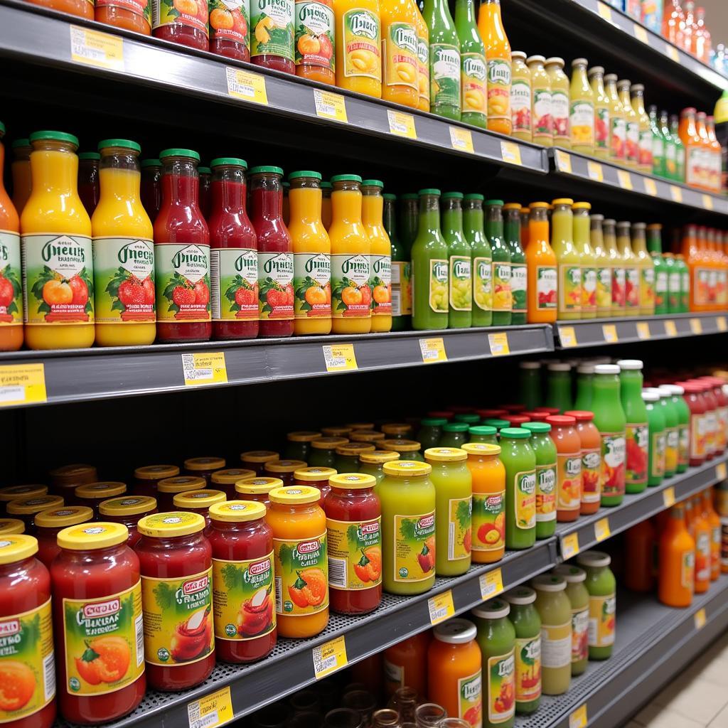 Jugos venezolanos en un supermercado