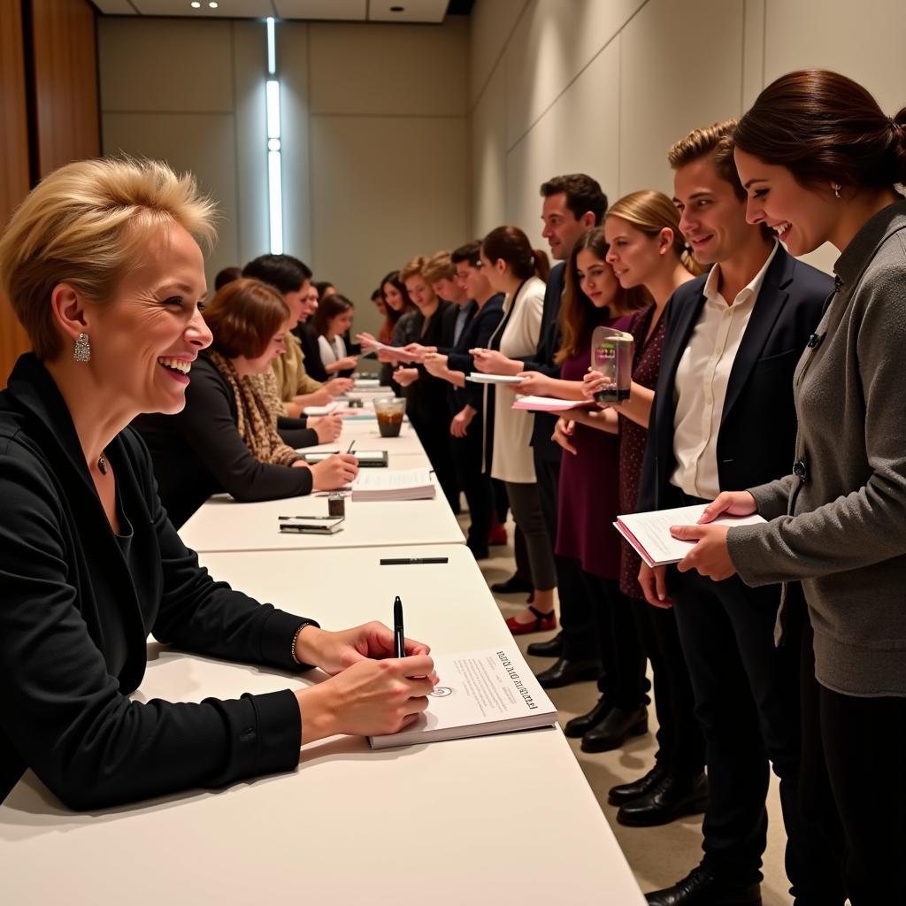 Julie Andrews signing books for her fans