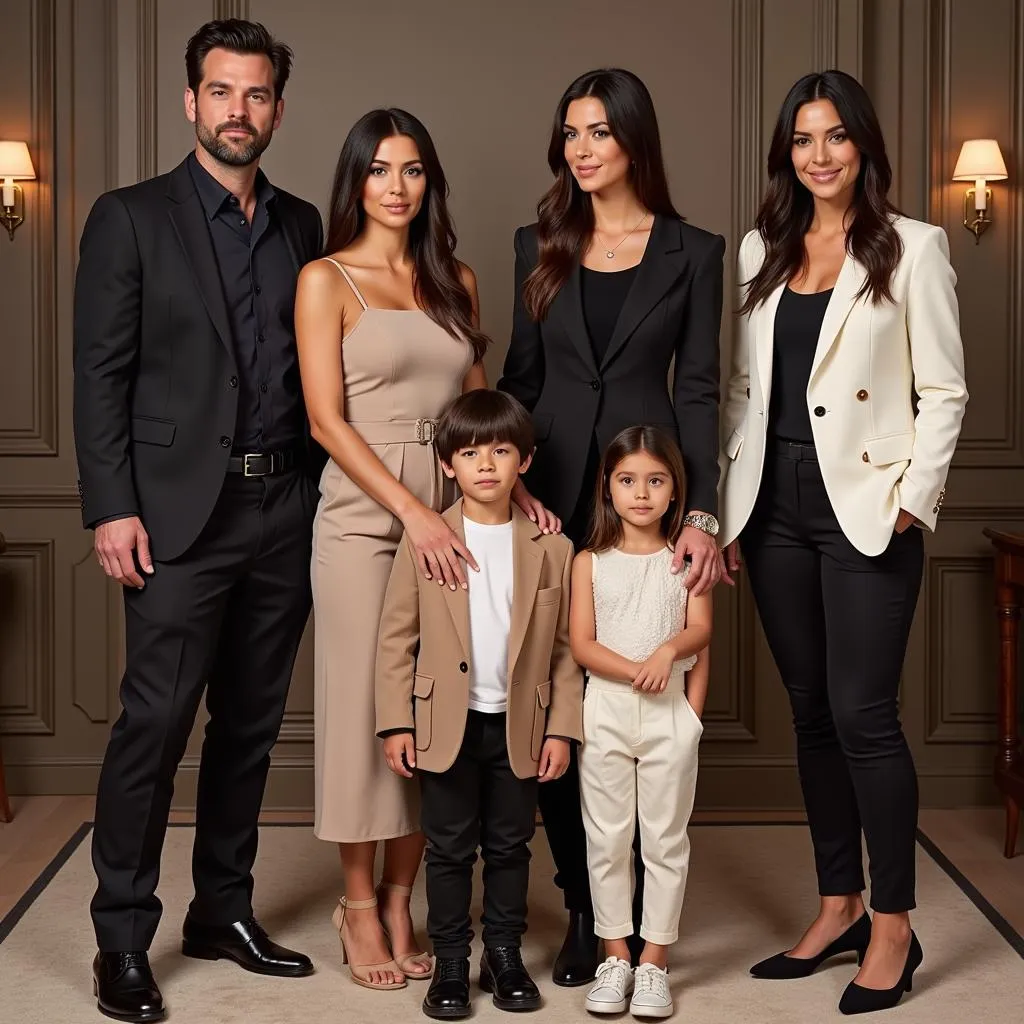 The Kardashian-Jenner family posing for a formal picture