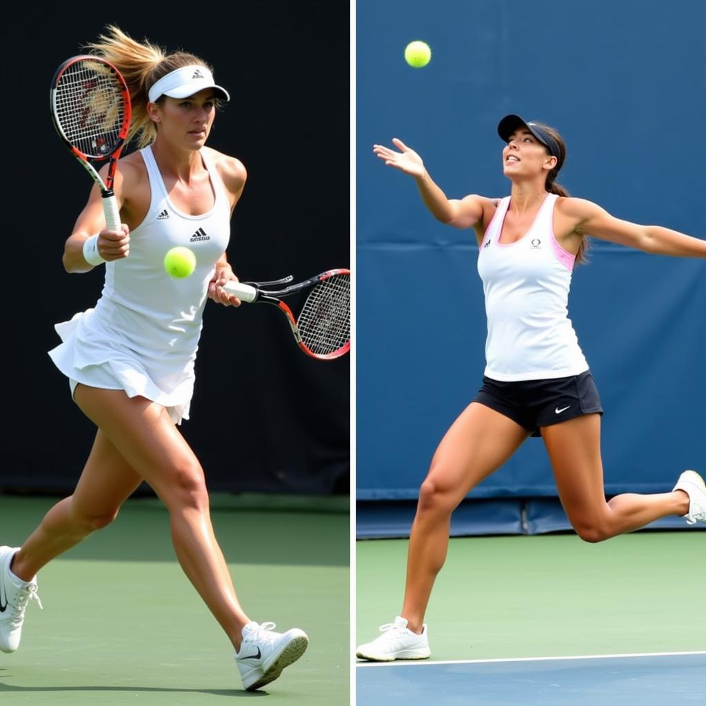 Katie Boulter and Emma Raducanu in action