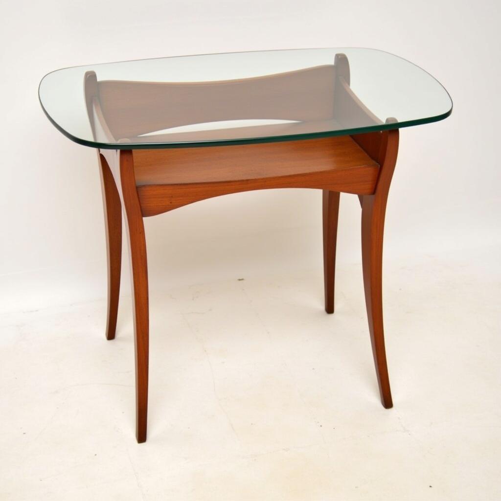 Classic Glass Top End Table from the 1940s