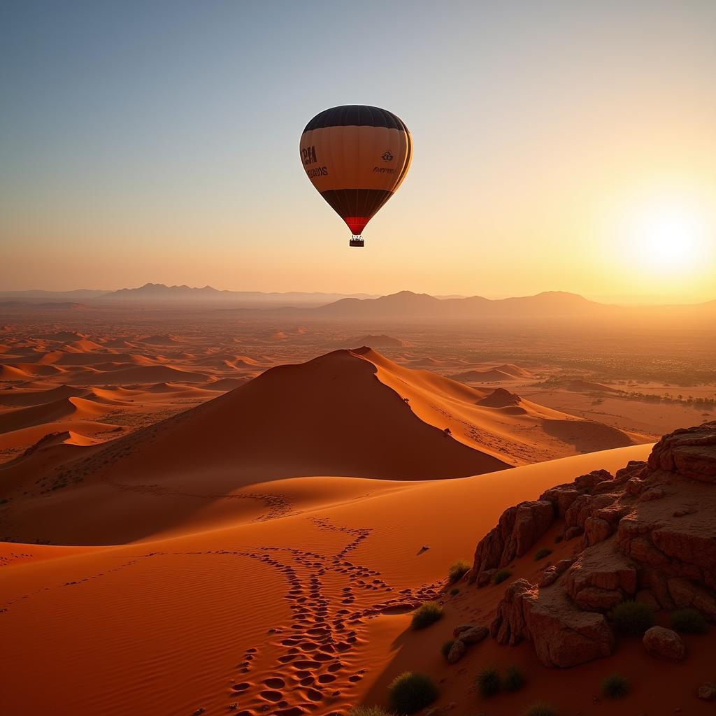 Khinh khí cầu bay trên sa mạc Wadi Rum, Jordan