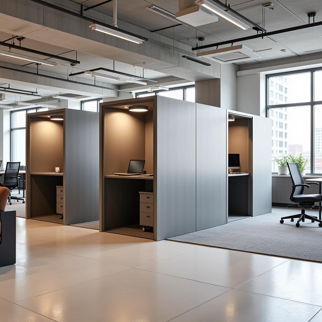 Flexible Workspace with Phone Booths