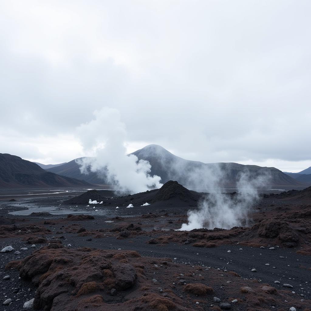 Khung cảnh hùng vĩ của núi lửa ở Iceland