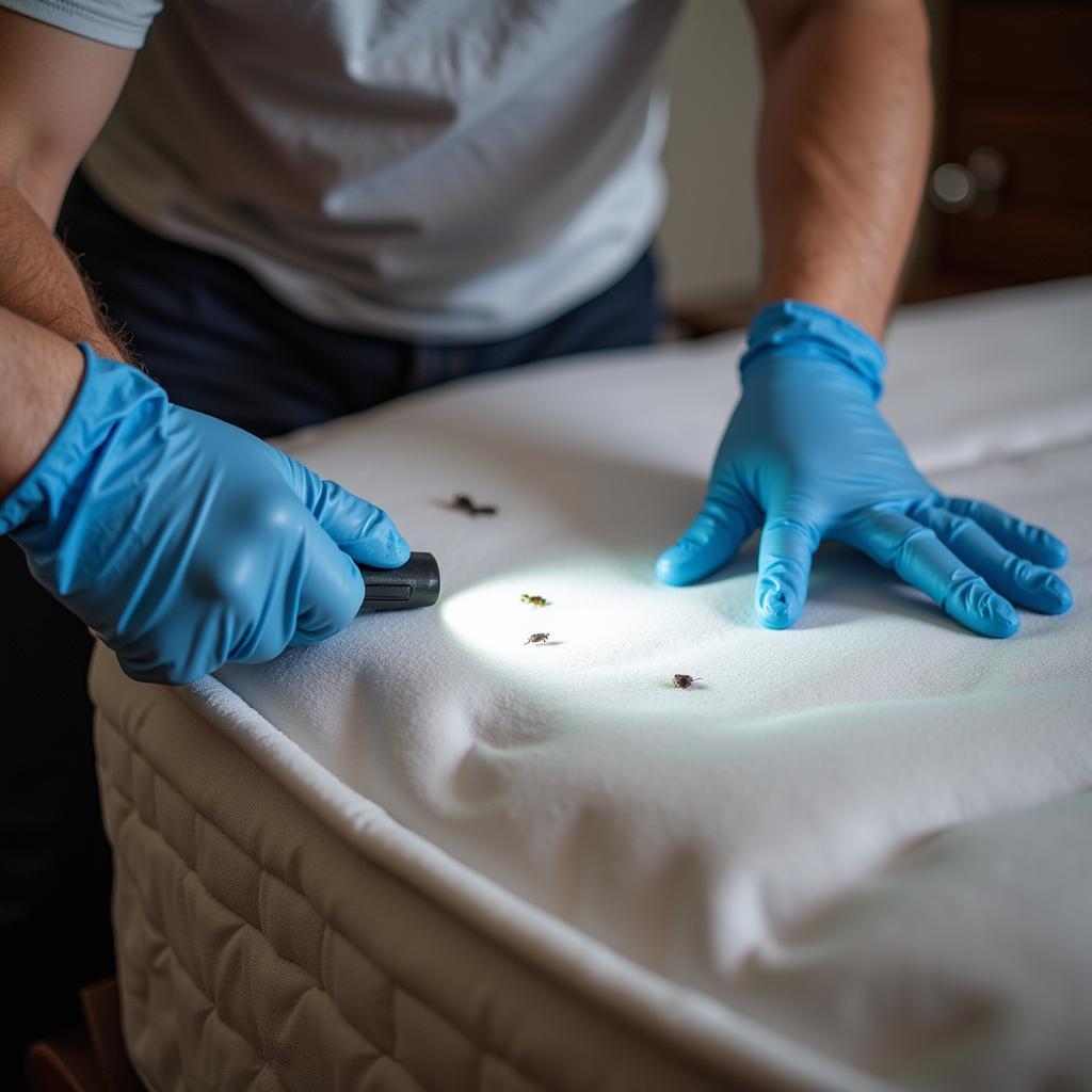 Inspecting a mattress for bed bugs