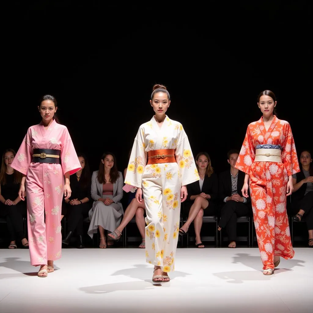 Kimono hiện đại kết hợp truyền thống và hiện đại