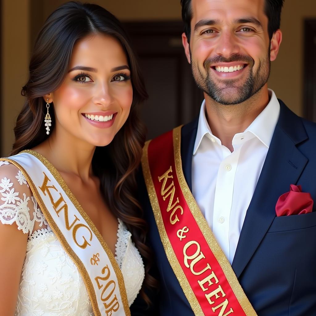 King and Queen Sashes for Couples