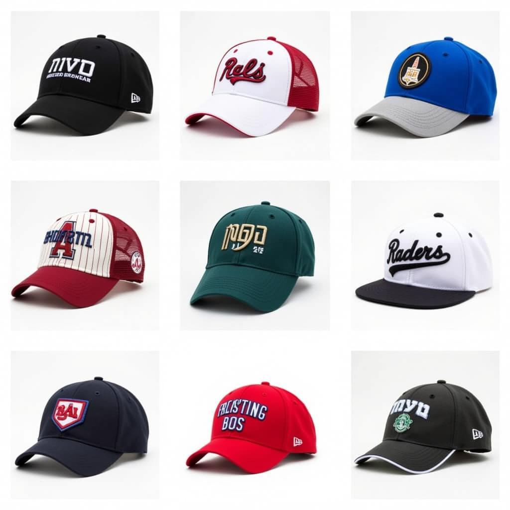 Various Kippah Baseball Cap Styles