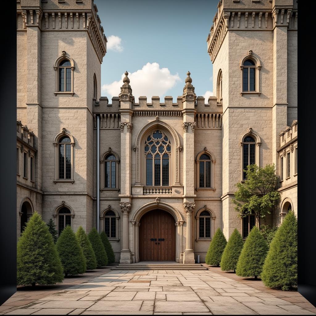 Ancient castle backdrop with majestic arches