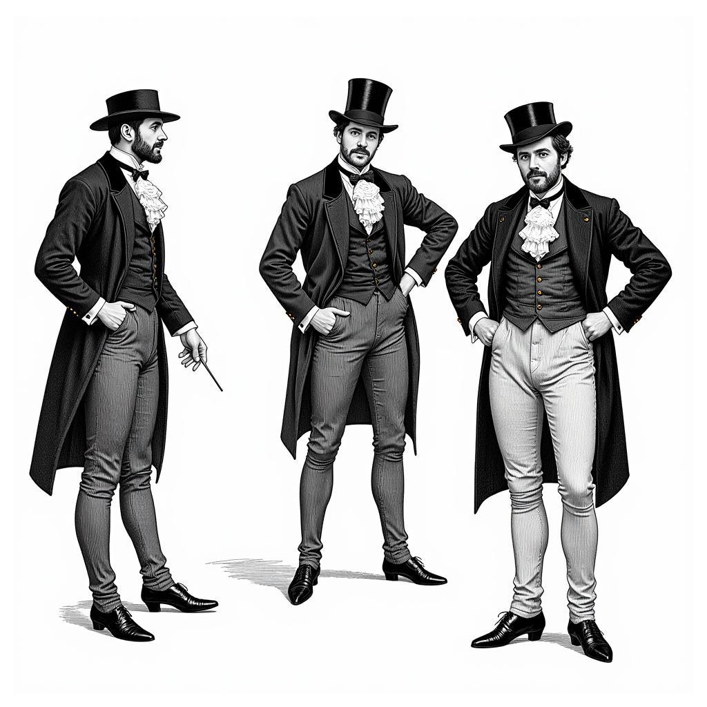 A Historical Illustration of Men in High Heels