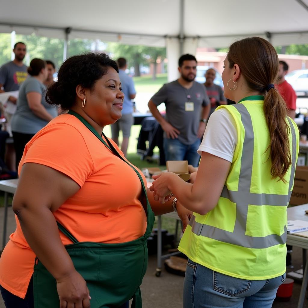 Linda Haines engaging with the community