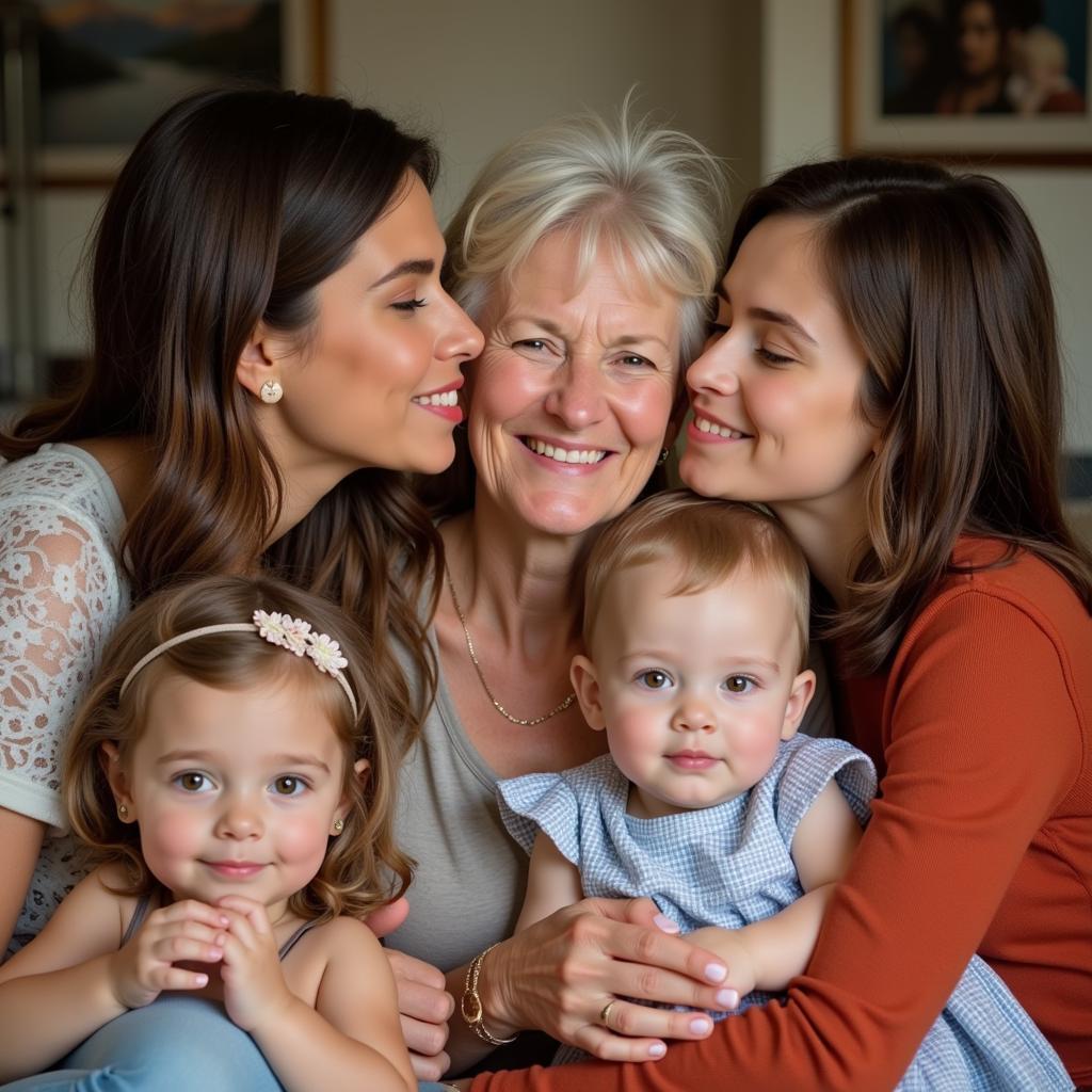 Linda Haines with her family