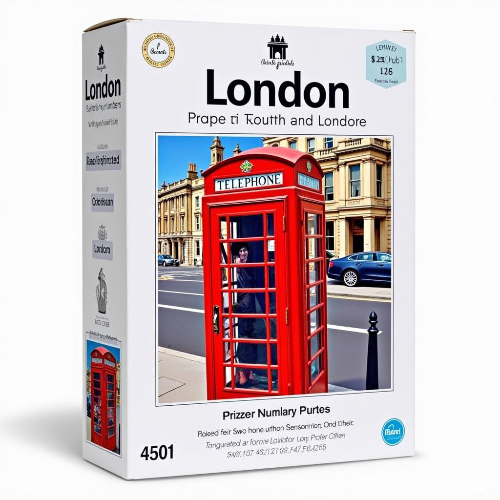 Tranh sơn dầu số hóa Bốt điện thoại đỏ London