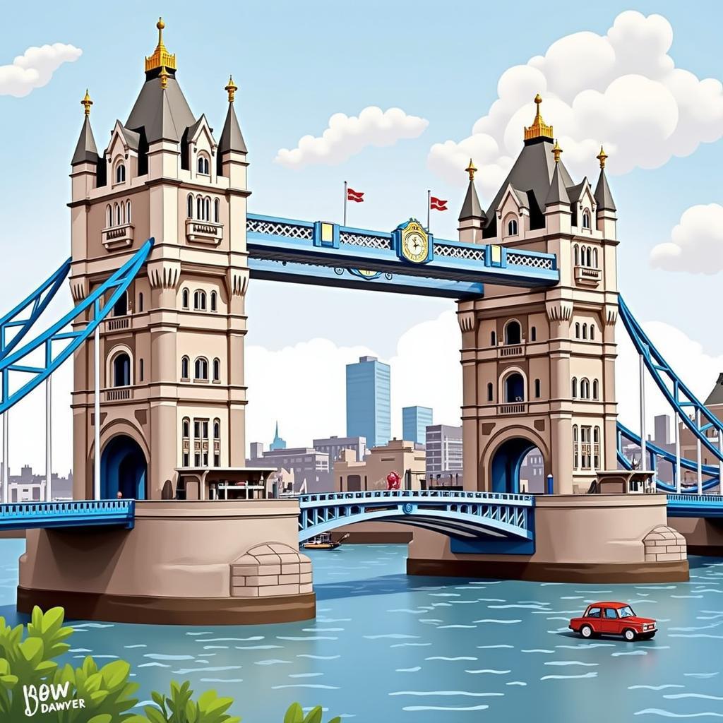 Tranh sơn dầu số hóa Cầu Tháp London