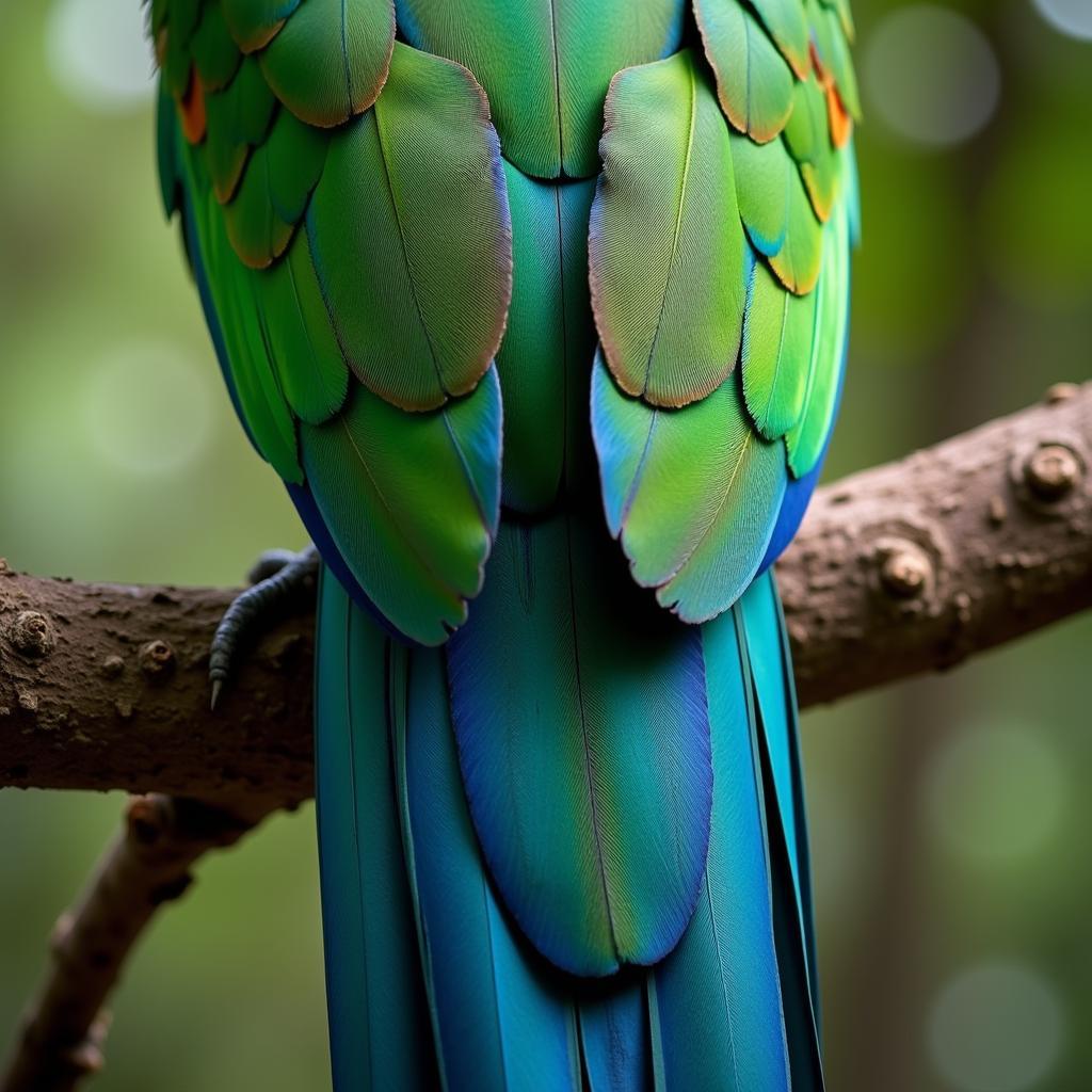 Long Flowing Tail Feathers of Resplendent Quetzal