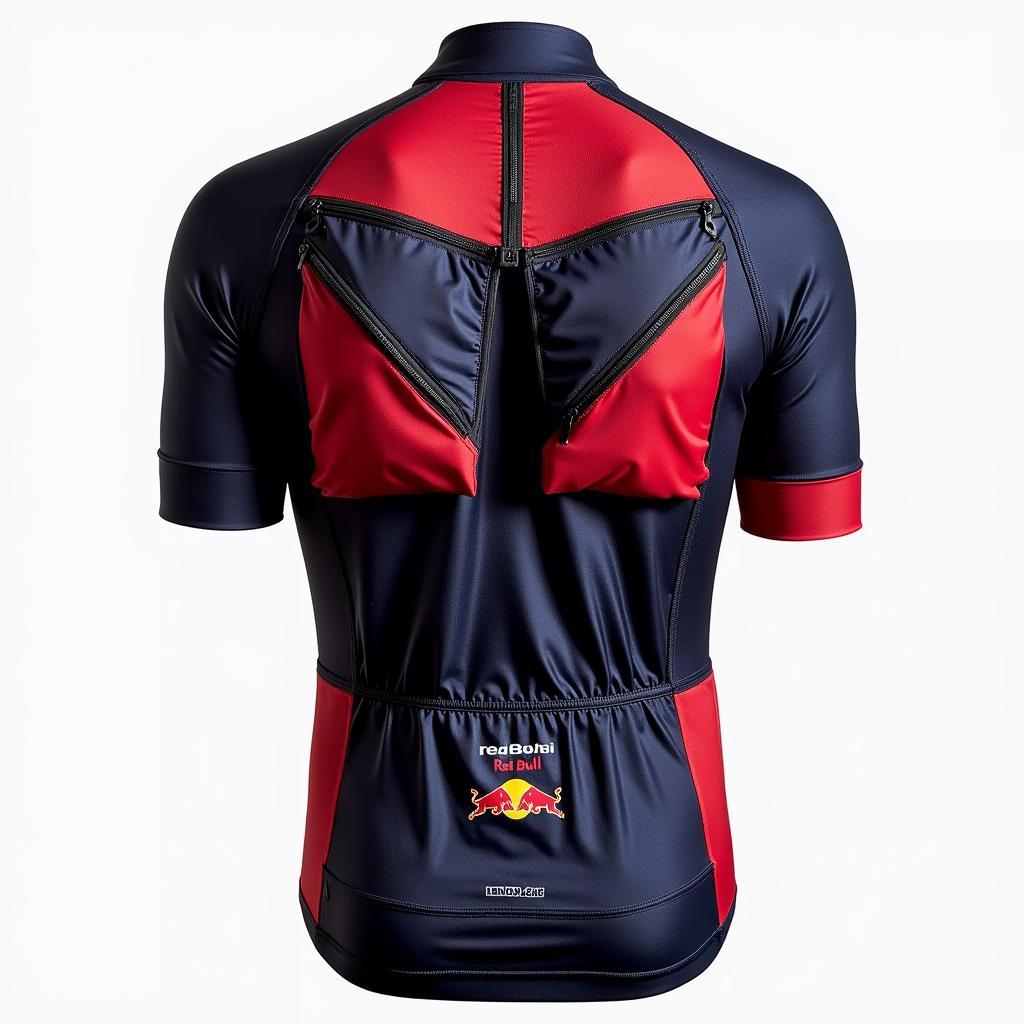 Lưng áo và túi đựng đồ của áo Red Bull Bora