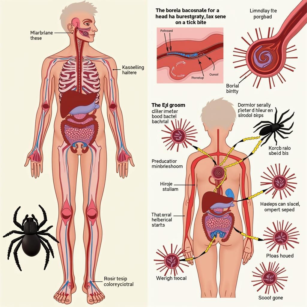 Lyme disease bacteria spreading through the bloodstream