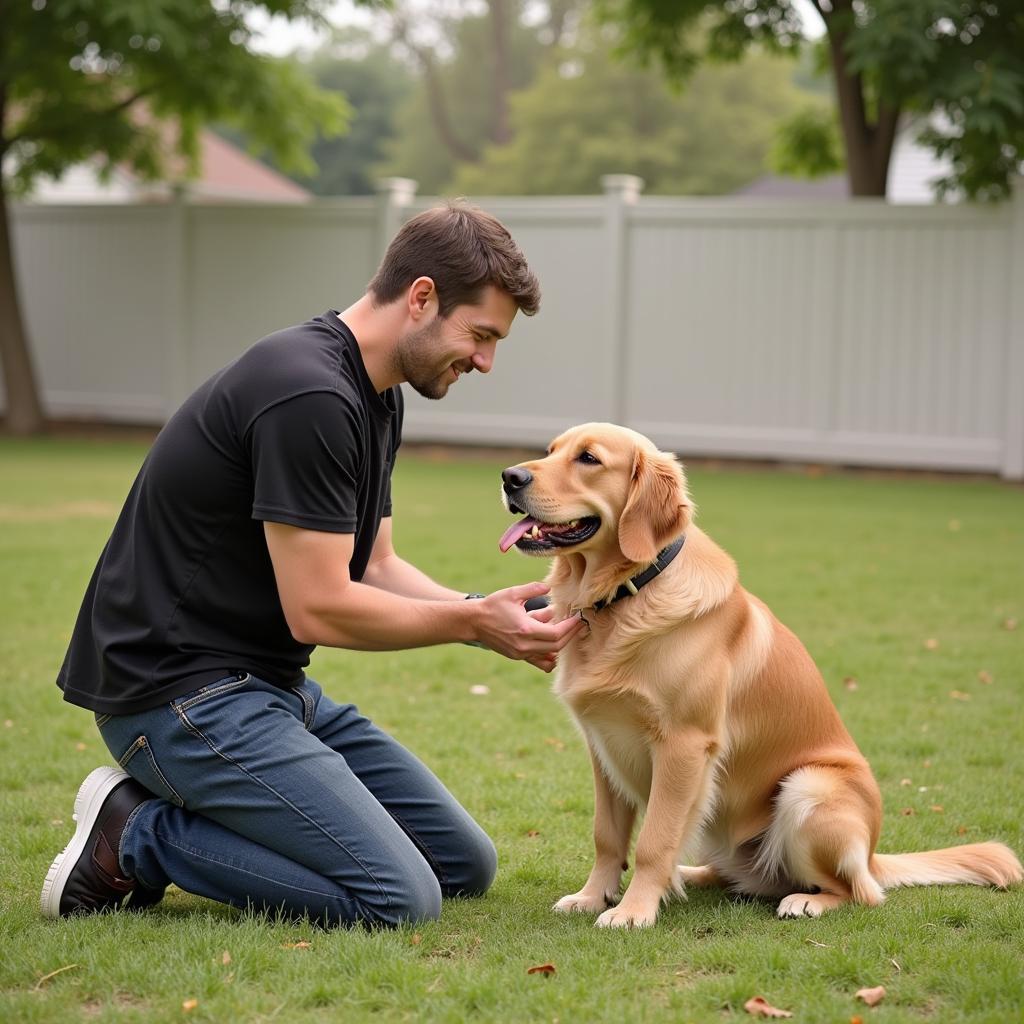 Man Training His Dog