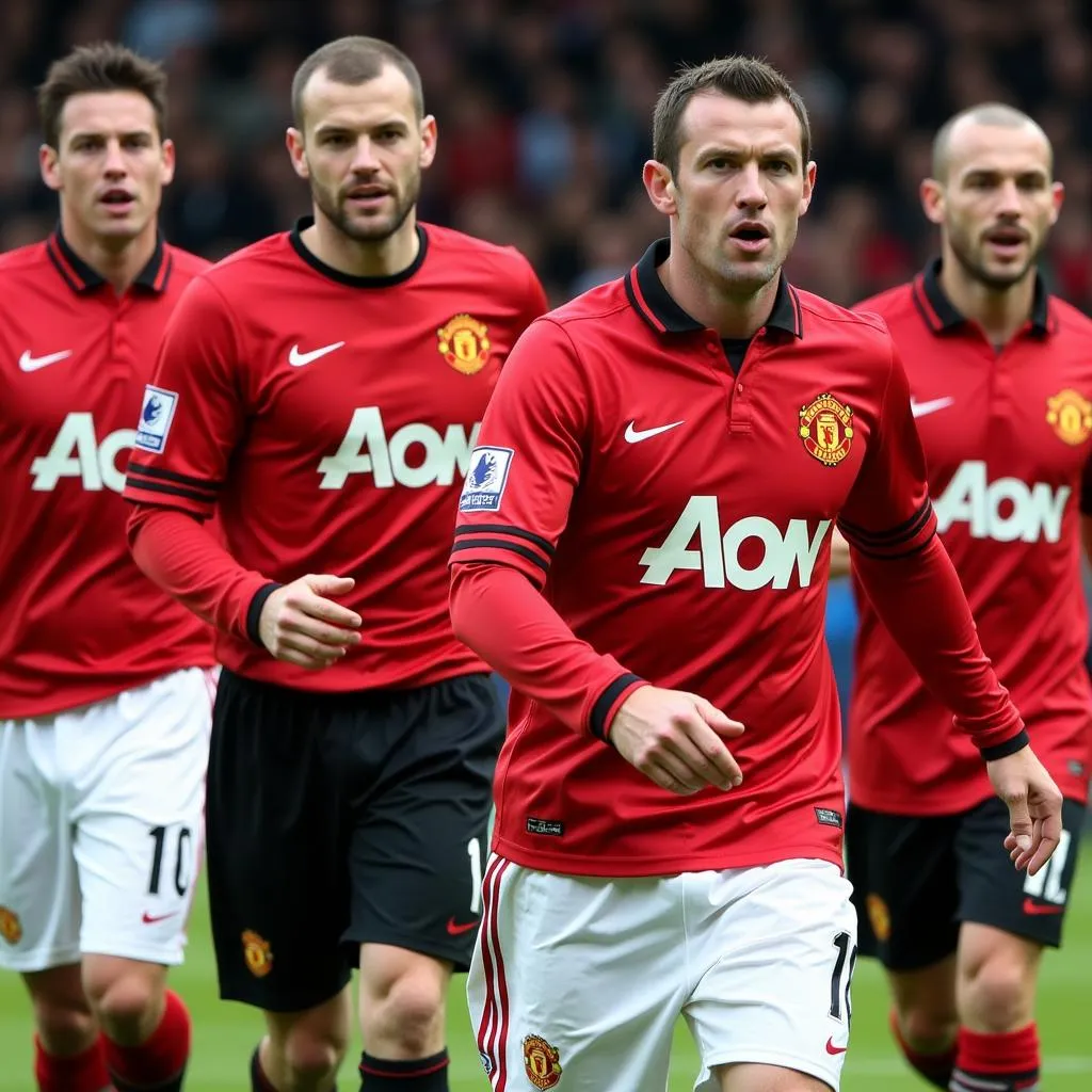 Các cầu thủ Manchester United trong bộ trang phục 2010