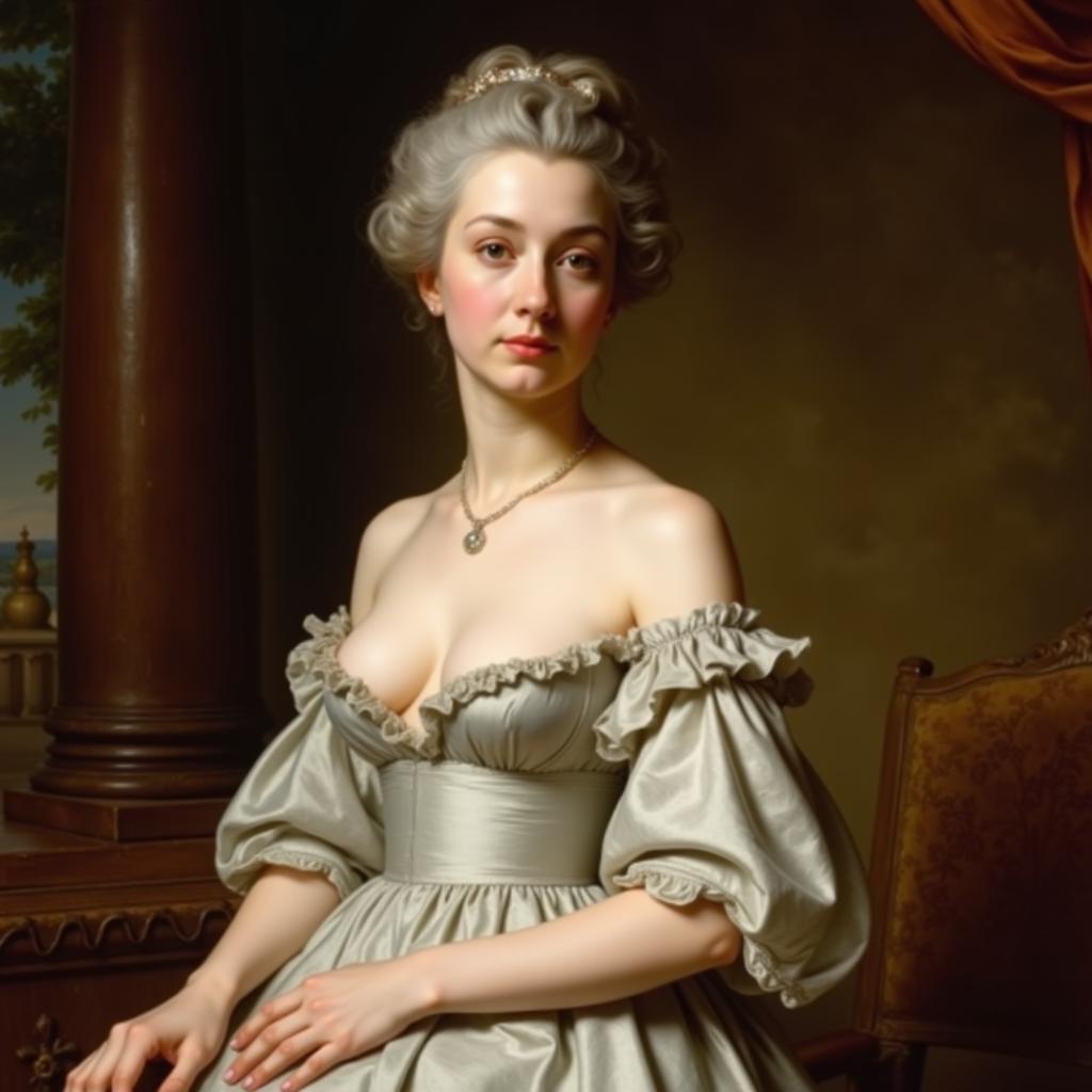 Marie Antoinette Portrait in Chemise à la Reine