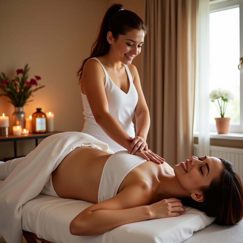 Massage bầu giảm đau