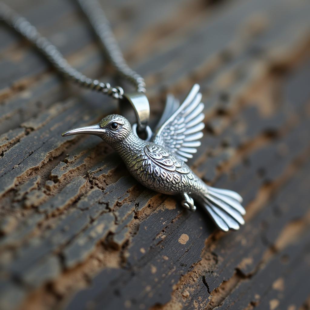 Mặt dây chuyền hummingbird pendant silver được chế tác tinh xảo