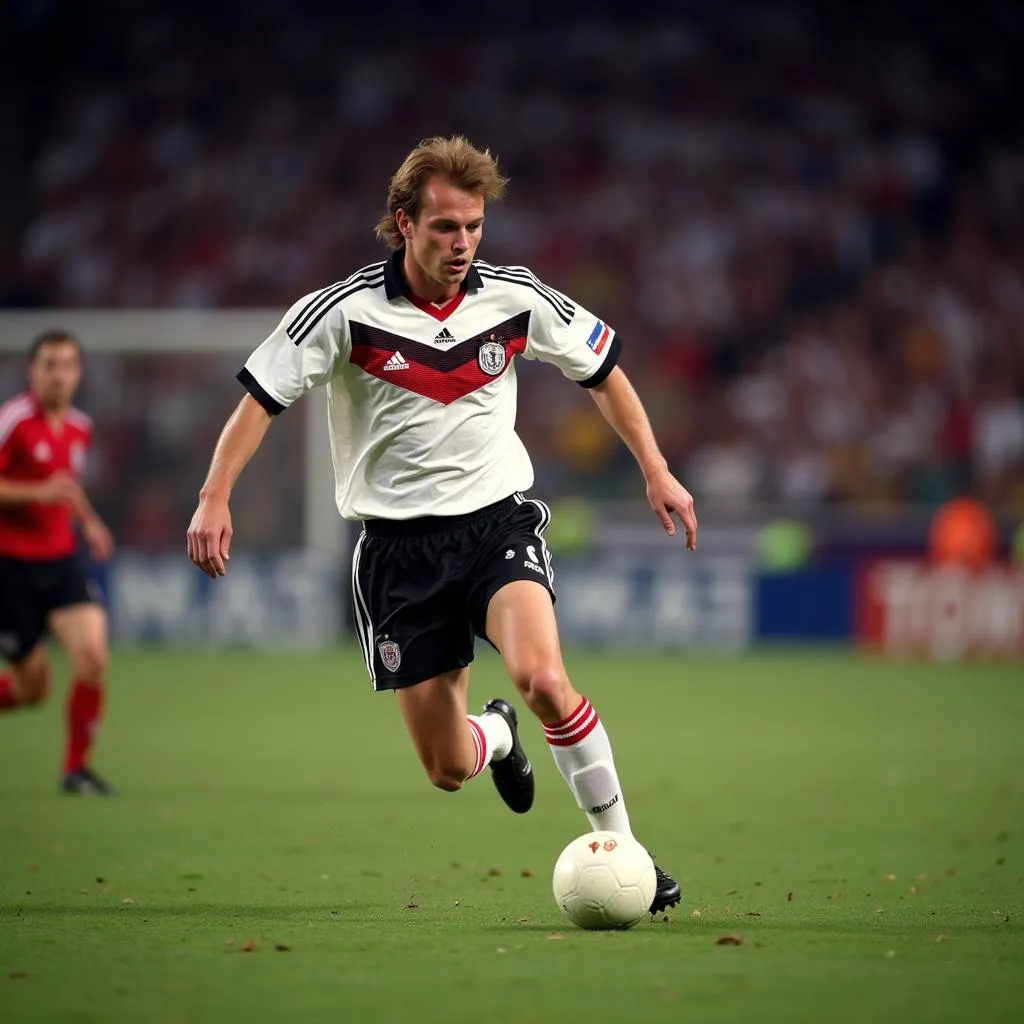 Matthias Sammer wearing the 1996 Germany shirt