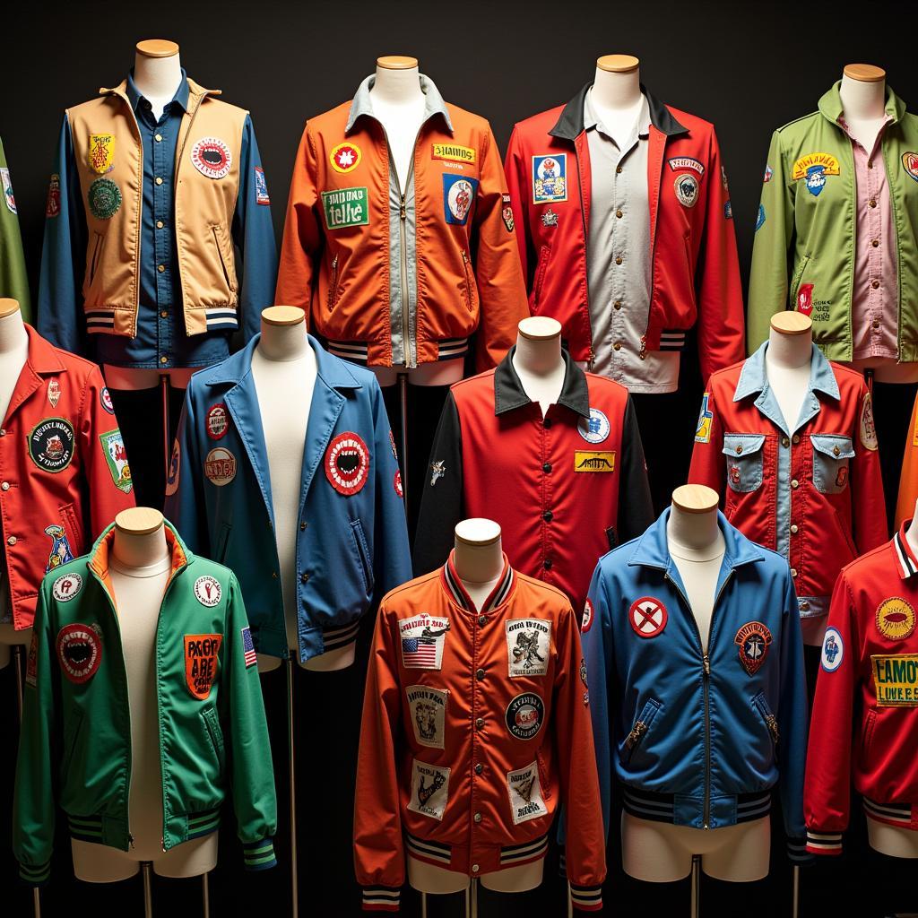 A collection of Mighty Boosh jackets