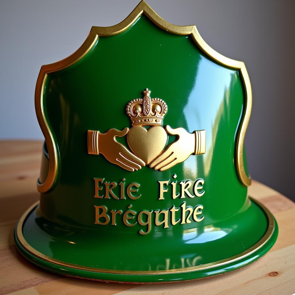 Irish Firefighter Helmet Shield with Claddagh Symbol