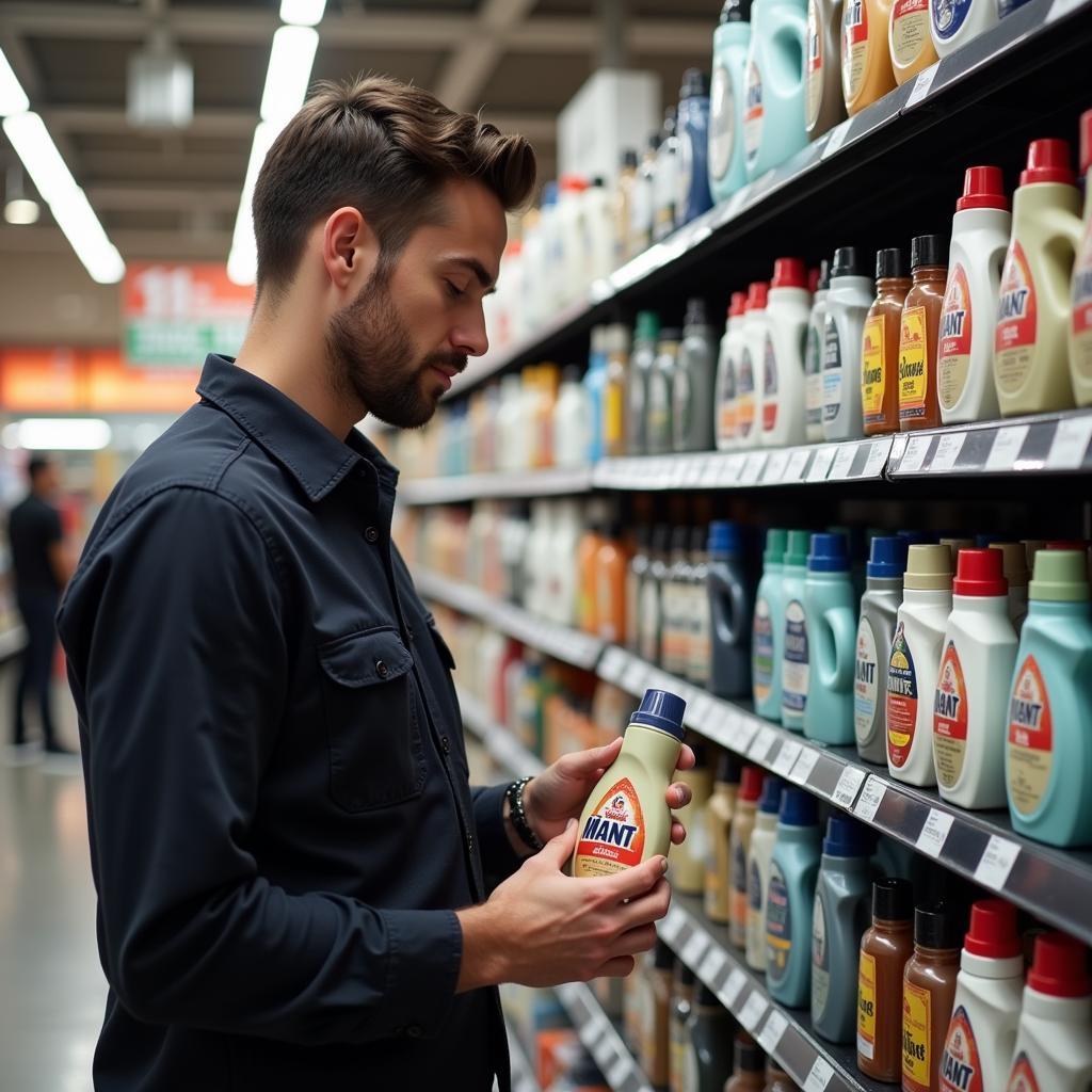 Man Choosing Laundry Detergent