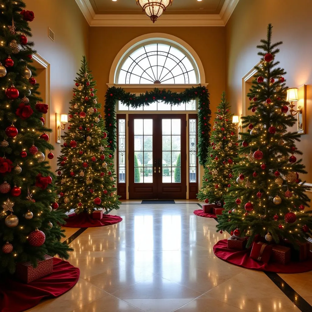 Nesting Christmas Trees in a Grand Entryway