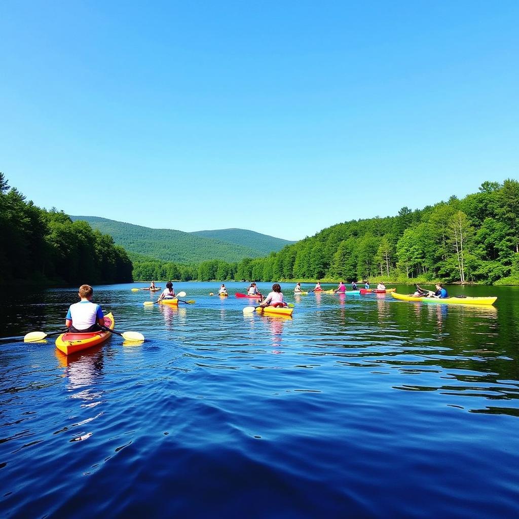 Newfound Lake webcam quay cảnh người dân chơi thuyền kayak