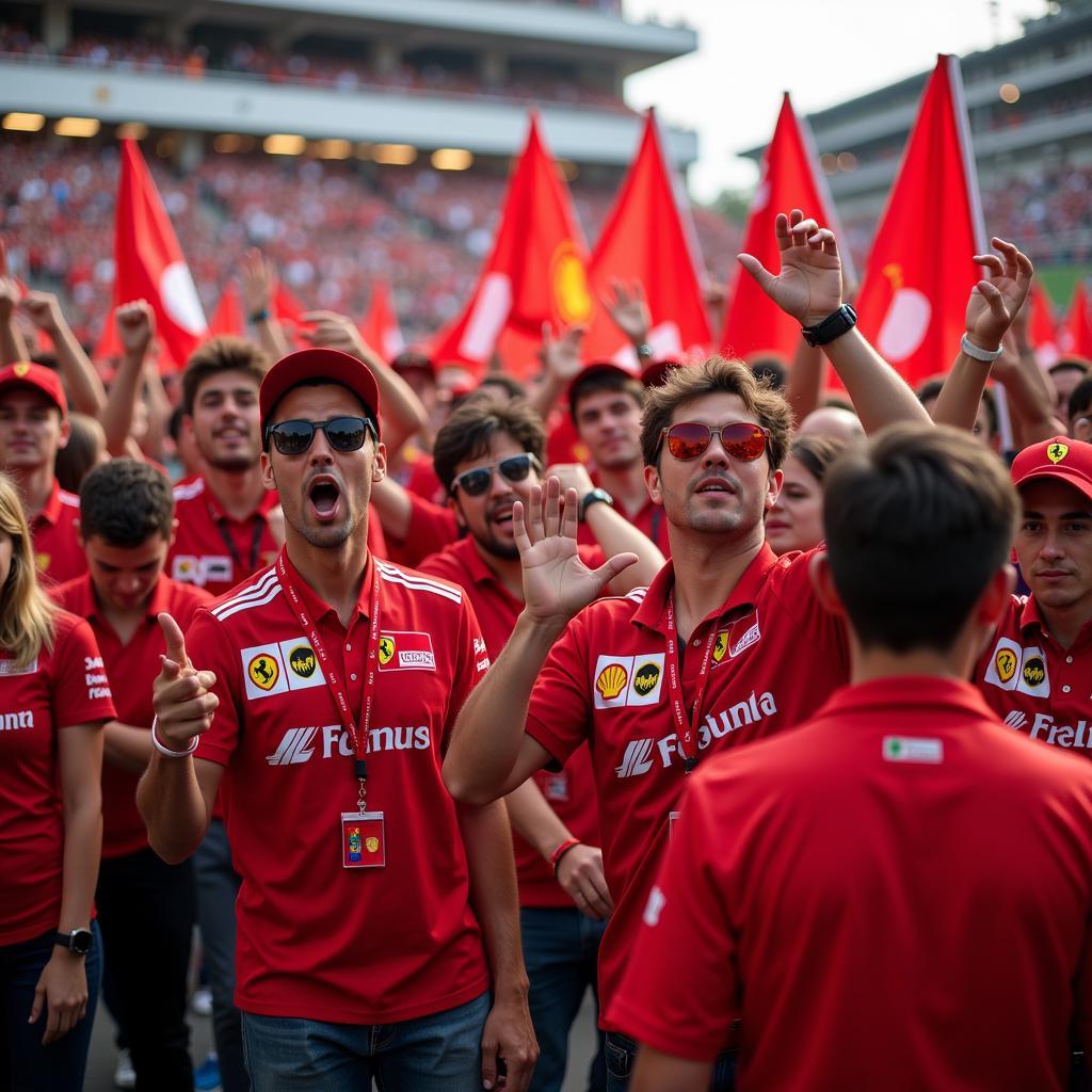 Người hâm mộ cuồng nhiệt với Scuderia Ferrari flag