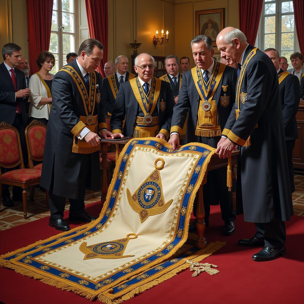 Masonic ceremony for an apron