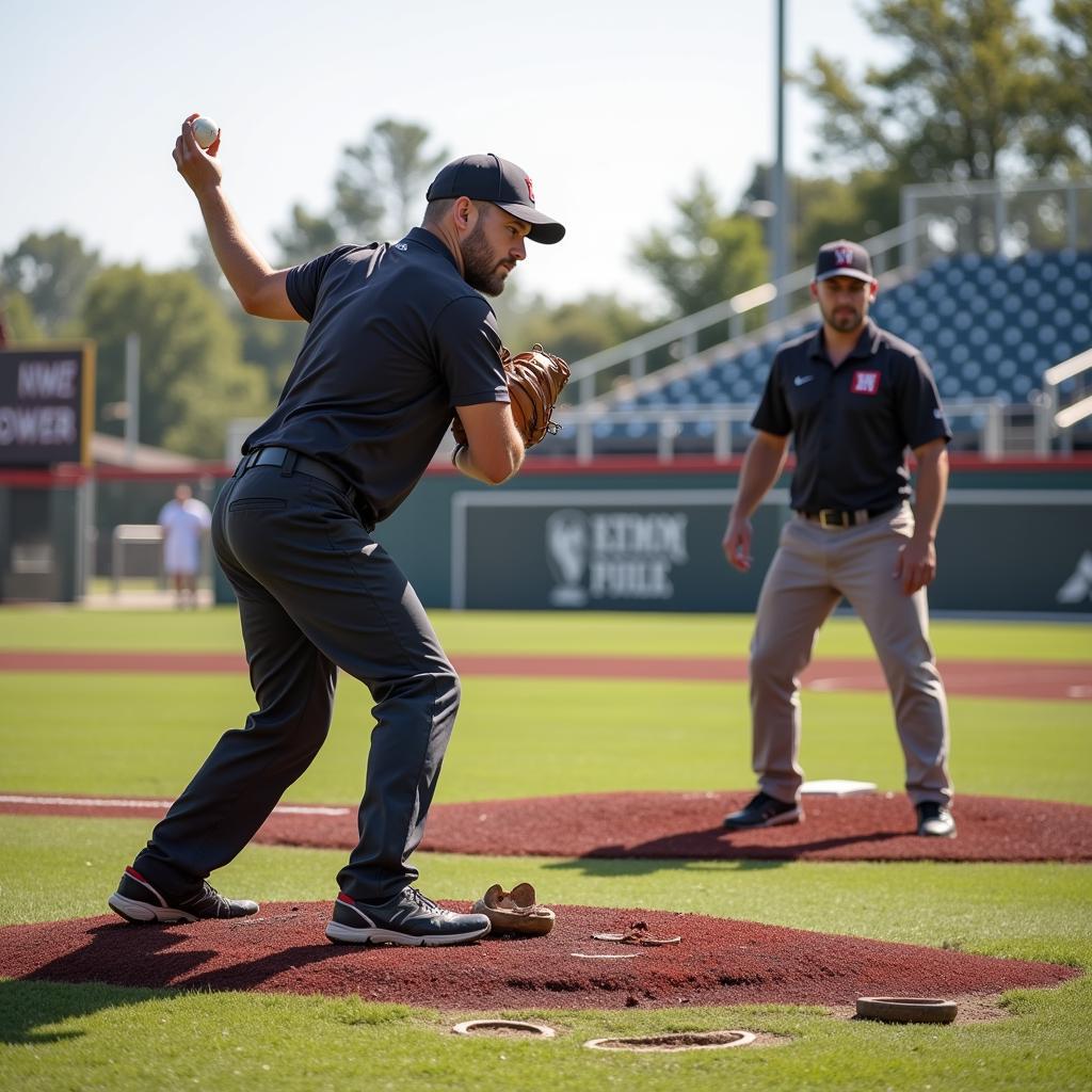 Professional Horseshoe Pitcher Throwing a Ringer