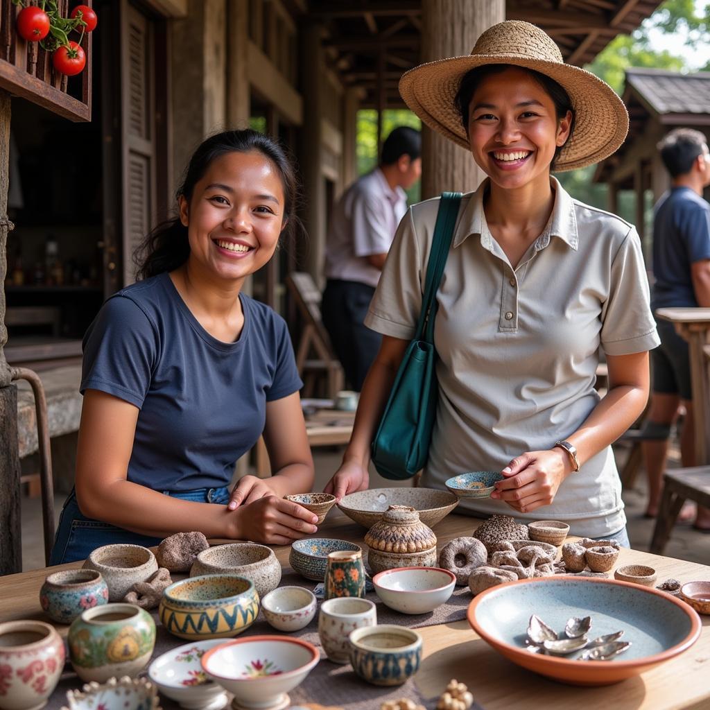 Local vendors selling souvenirs at Angkor