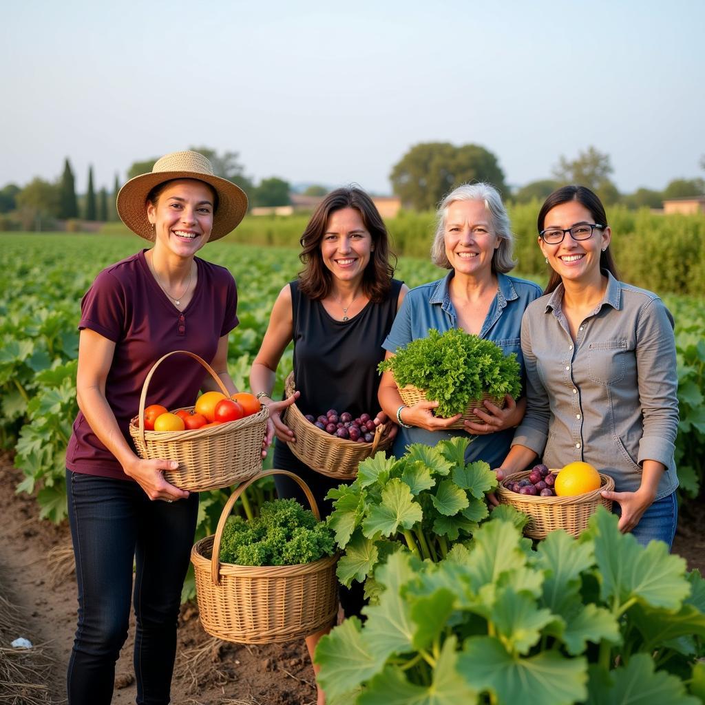 Người dân Kibbutz Shomrat đang thu hoạch nông sản