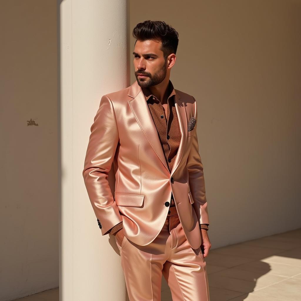 Man in Rose Gold Outfit