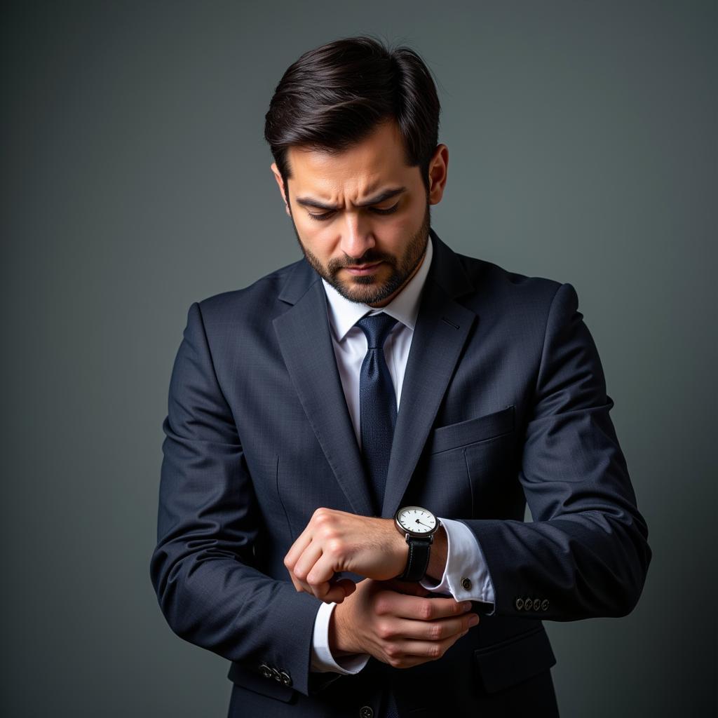 Man Checking His Wristwatch