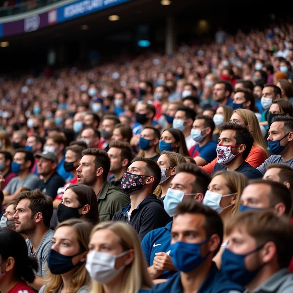 Fans Wearing Football Team Masks