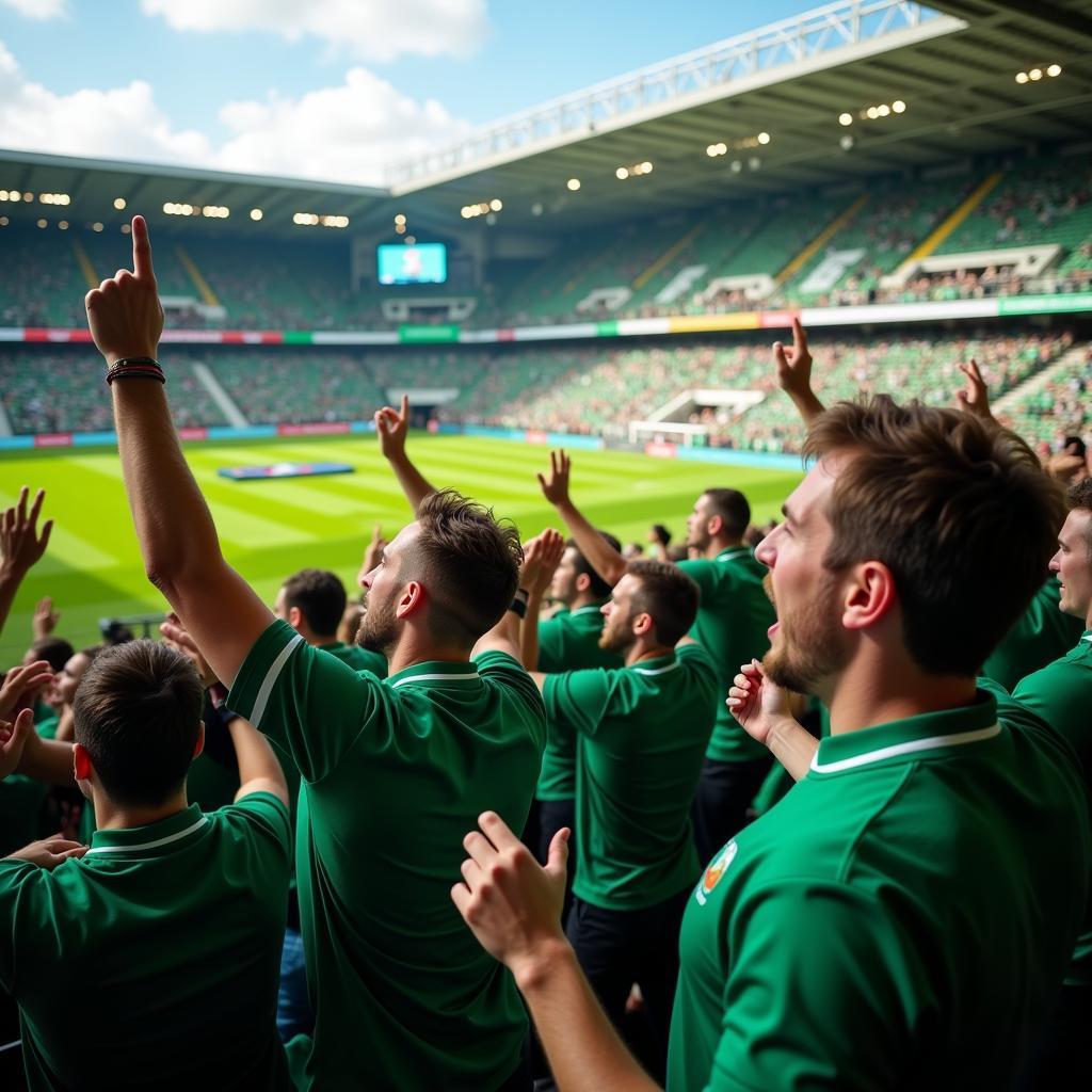 Người hâm mộ Ireland diện áo rugby tại World Cup