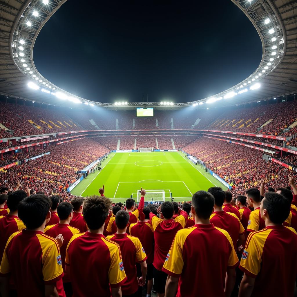 Fans wearing the Red and Yellow Shirt