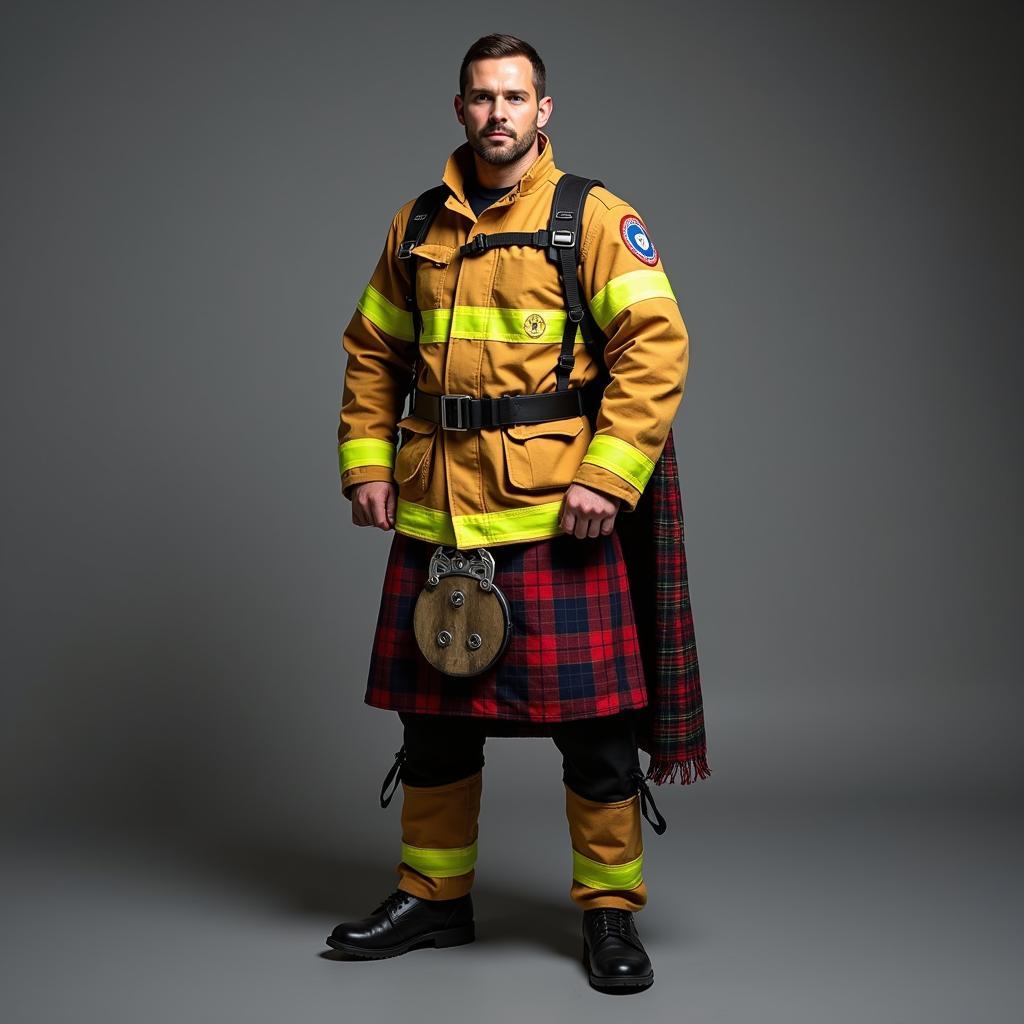 Firefighter in kilt