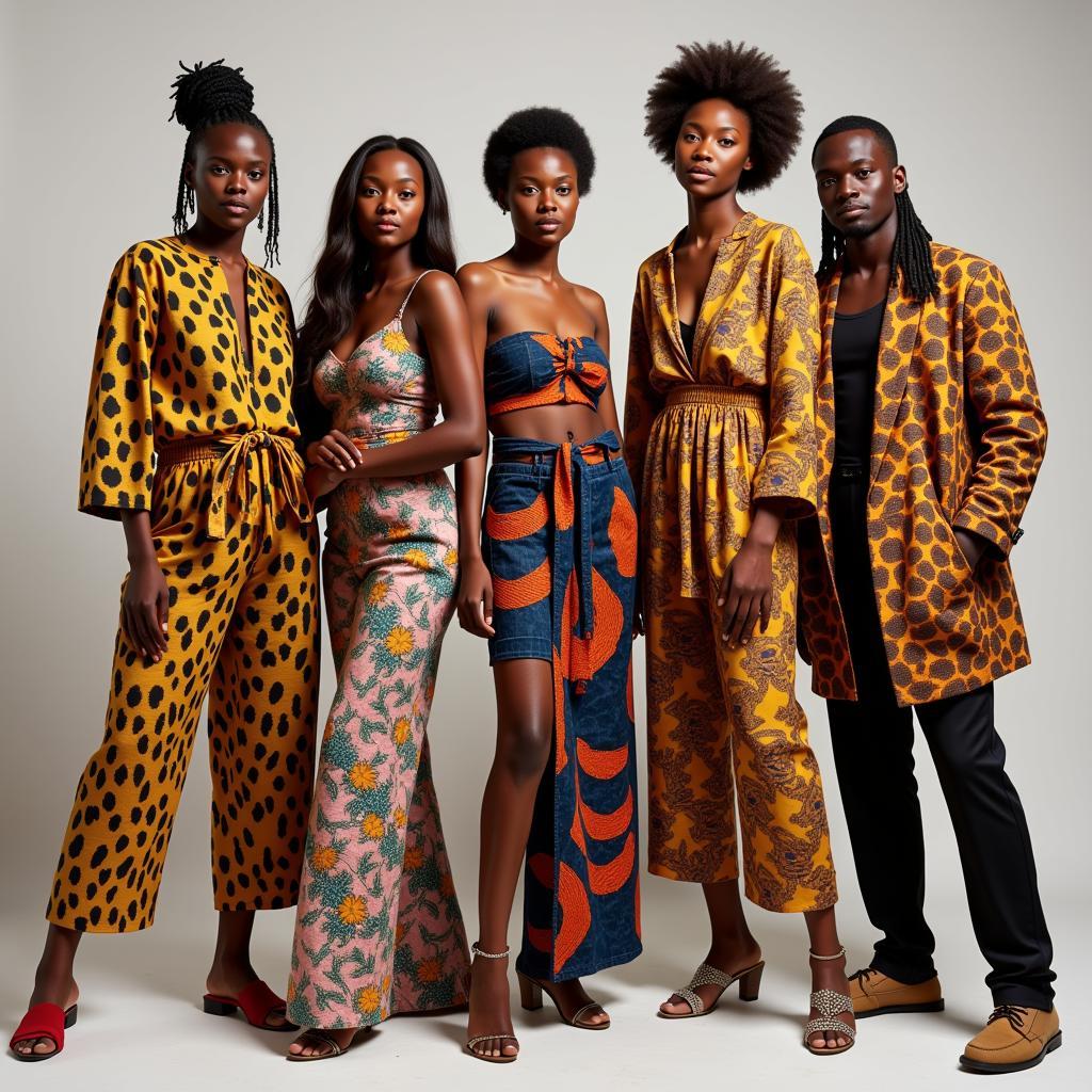 Models showcasing African theme outfits