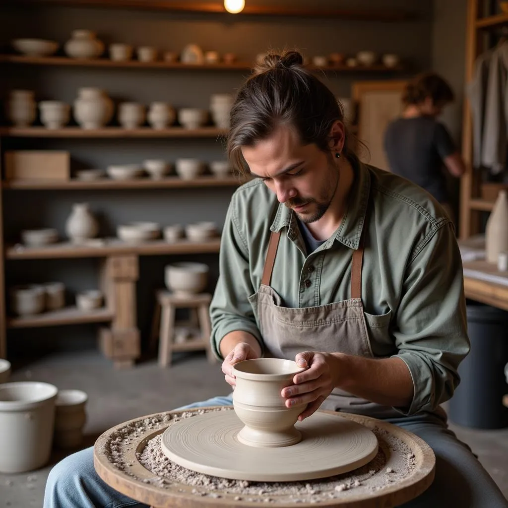 Nghệ nhân tạo hình knock pottery tại Ireland