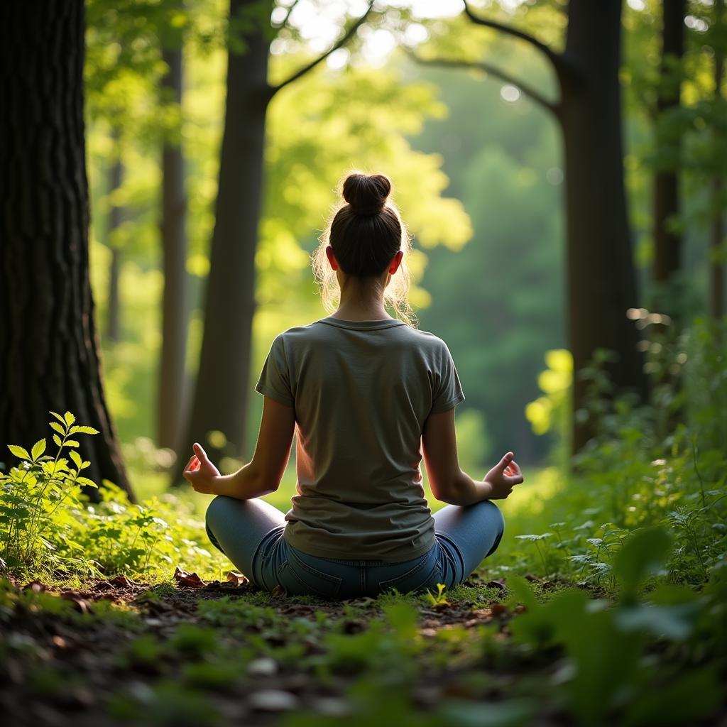 Woman Meditating in Nature