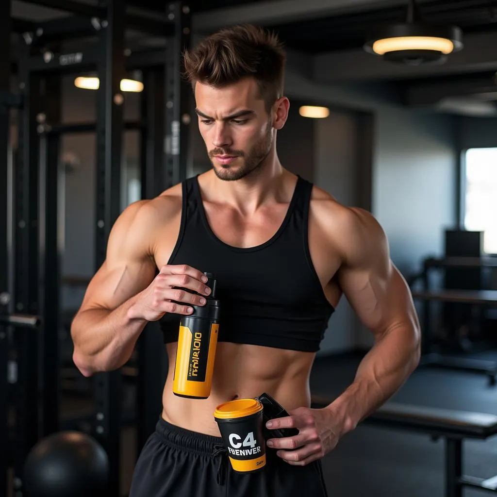 Người tập gym sử dụng C4 Pre Workout