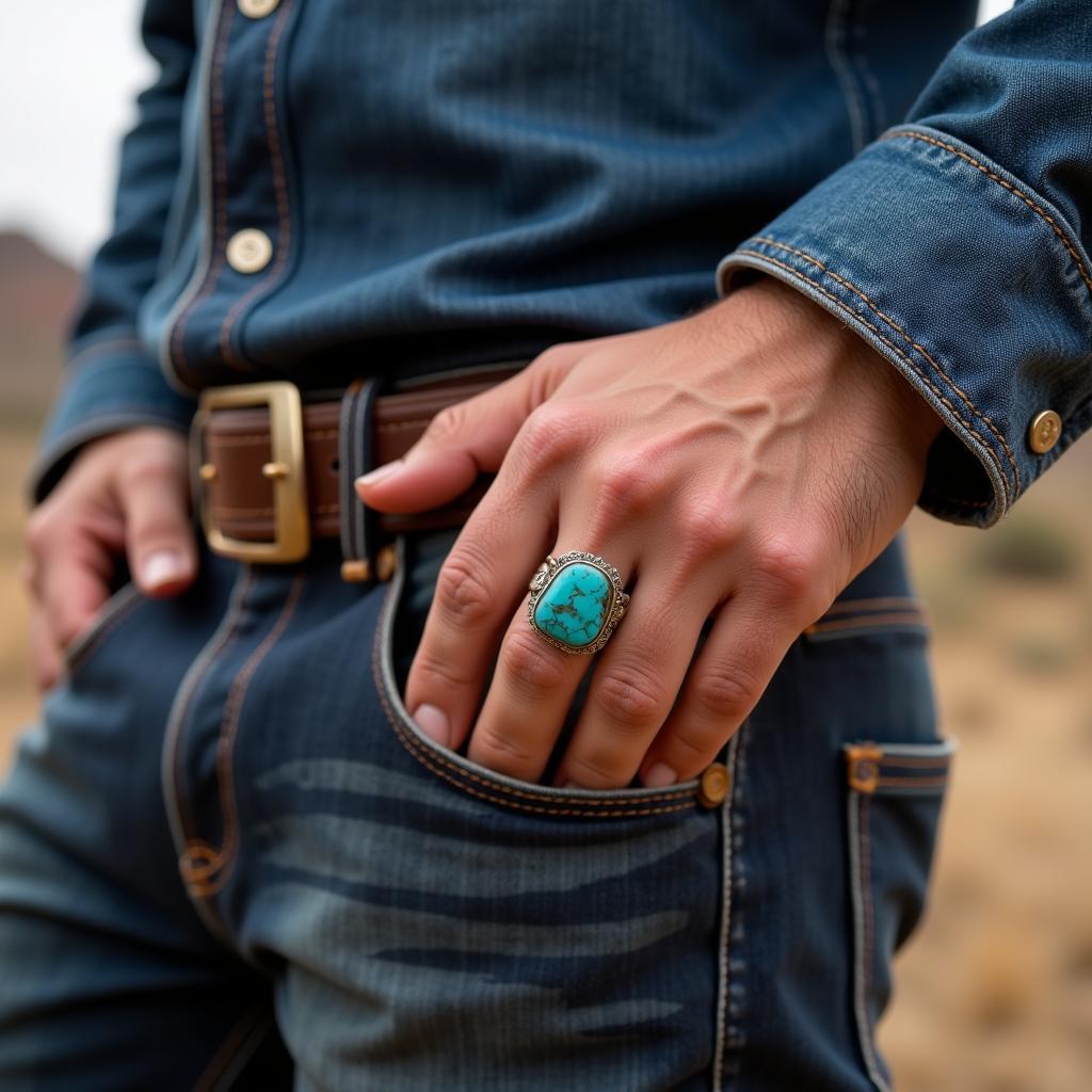 Western Men's Turquoise Ring