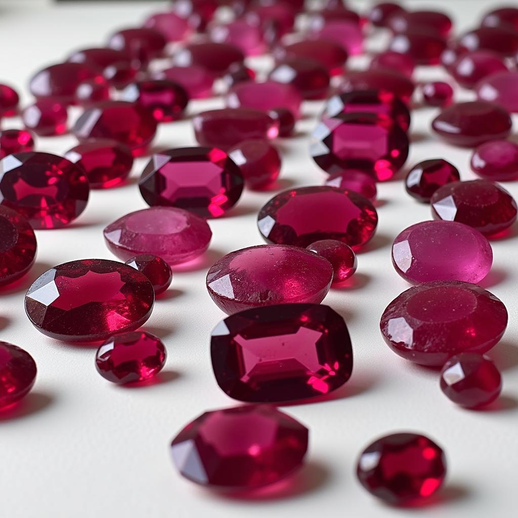 Những viên đá ruby không giống nhau